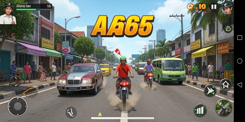 Gameplay seru dalam balapan cepat di AA666.