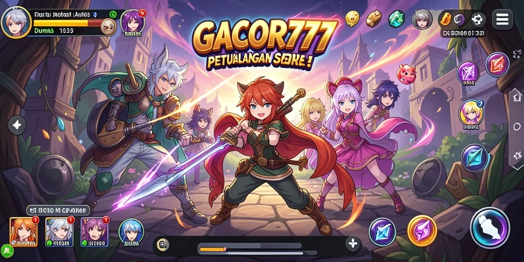 Tampilan gameplay GACOR777 dengan karakter anime unik.