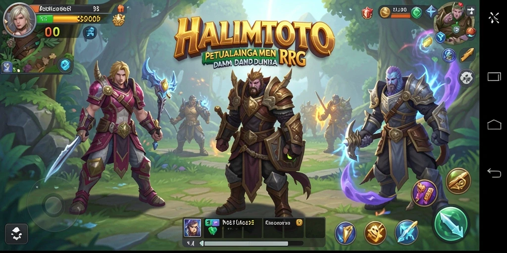 Tangkapan layar gameplay menampilkan pertarungan epik dalam HALIMTOTO.