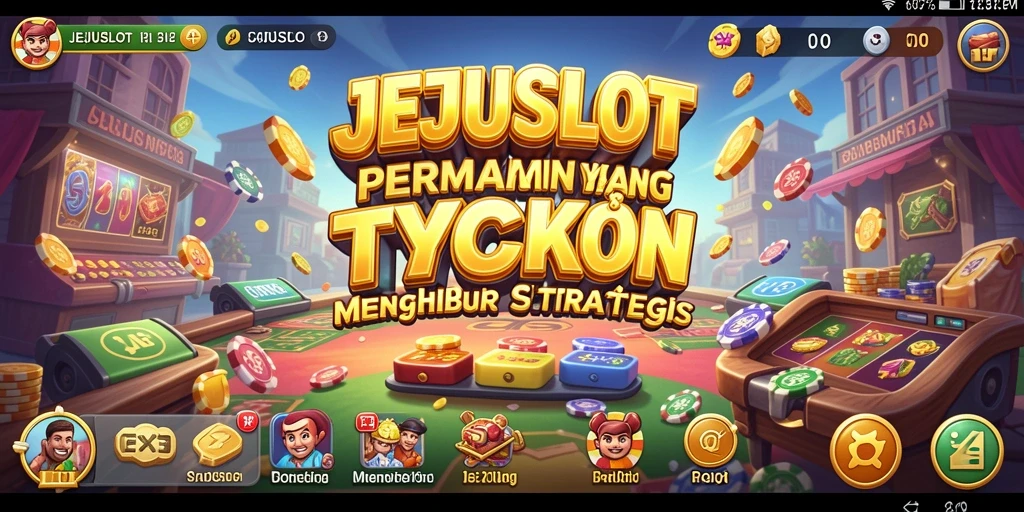 Screenshot gameplay JEJUSLOT menampilkan keseruan manajemen kasino.