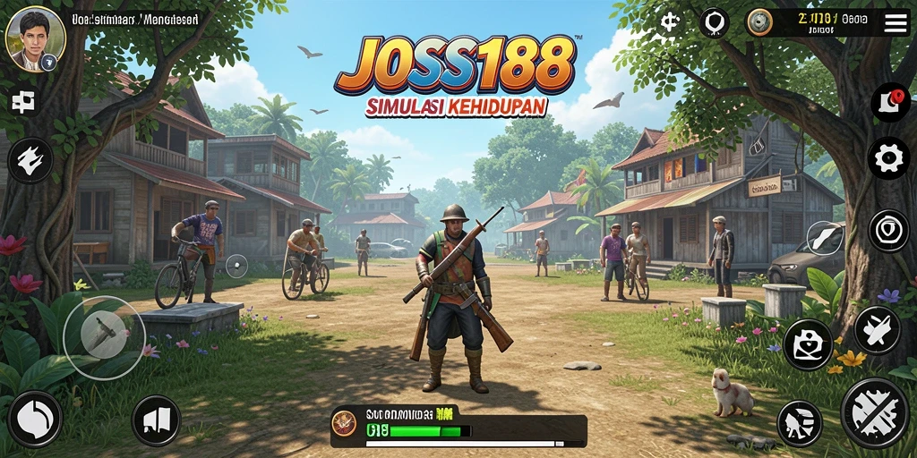 Screenshot dari gameplay JOSS188 yang menunjukkan interaksi karakter.