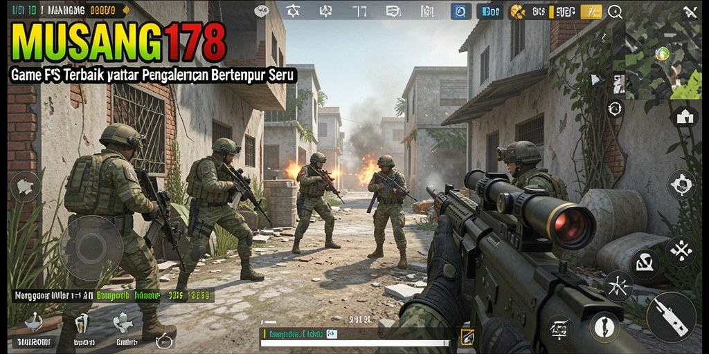 Tampilan seru gameplay FPS di MUSANG178 yang mendebarkan.