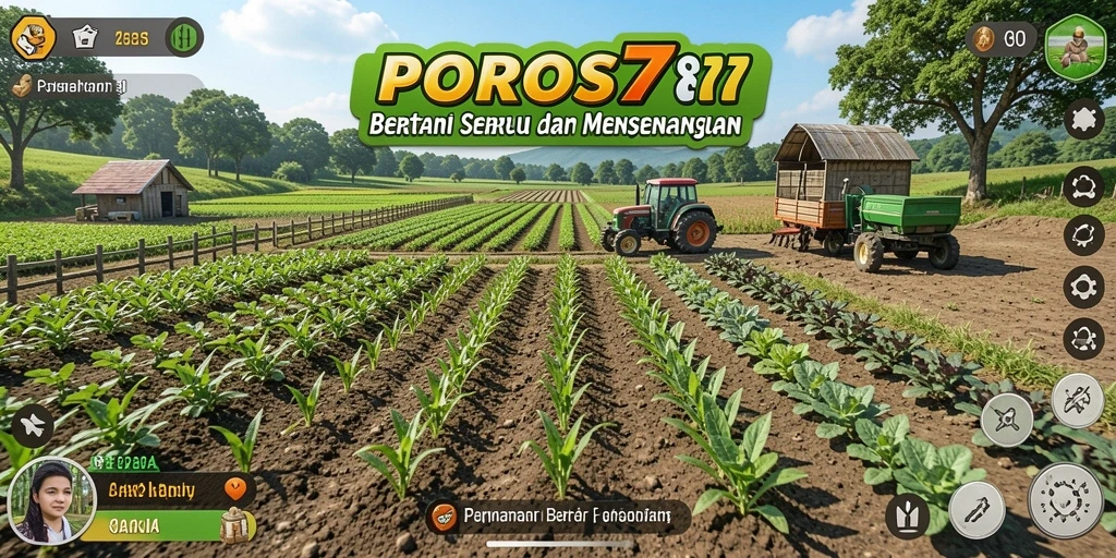 Gameplay POROS77 dengan visual yang menakjubkan dan aktivitas bertani yang interaktif.