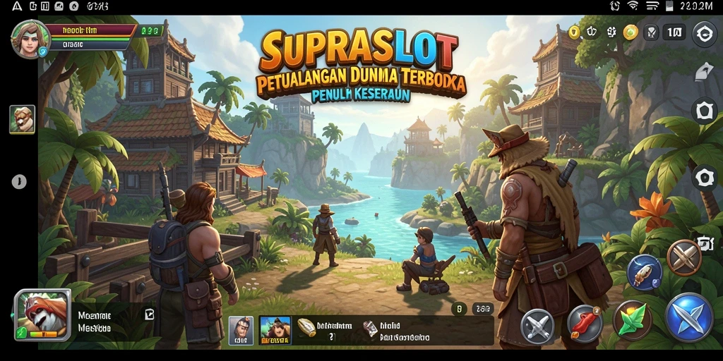 Gameplay SUPRASLOT yang menampilkan suasana dunia terbuka yang dinamis.