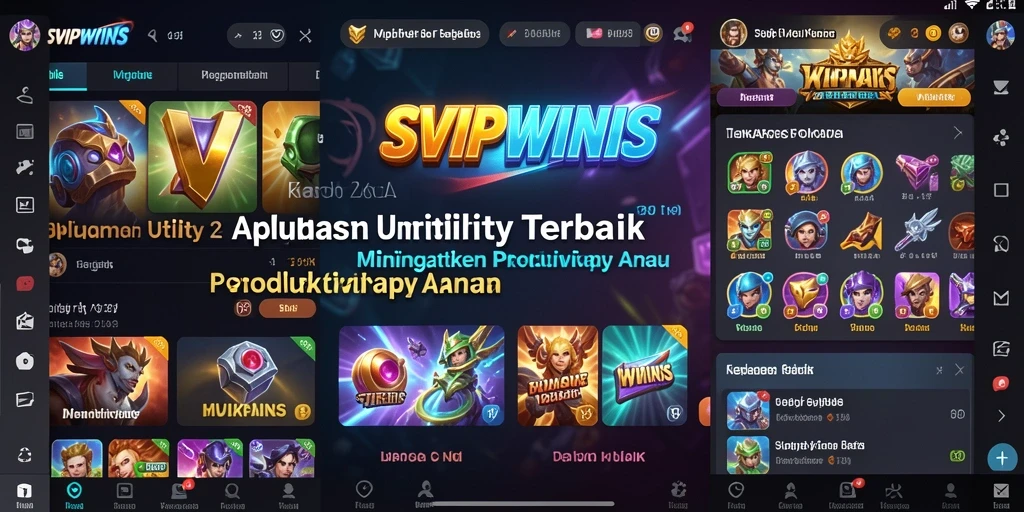 Tampilan utama aplikasi SVIPWINS yang menampilkan fitur-fitur utama.